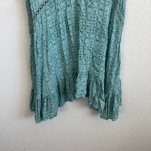 Free People Let It Happen V-Neck Sleeveless Crochet Trim Mini Dress Soft Blue XS - Picture 6 of 9